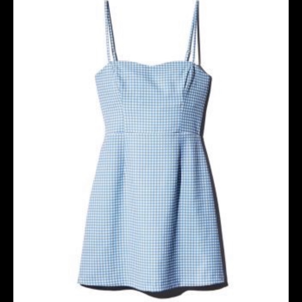 French Connection Blue and White Plaid Mini Dress